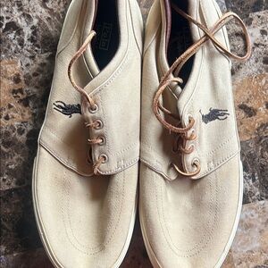 Polo by Ralph Lauren Men's Beige Canvas Sneakers